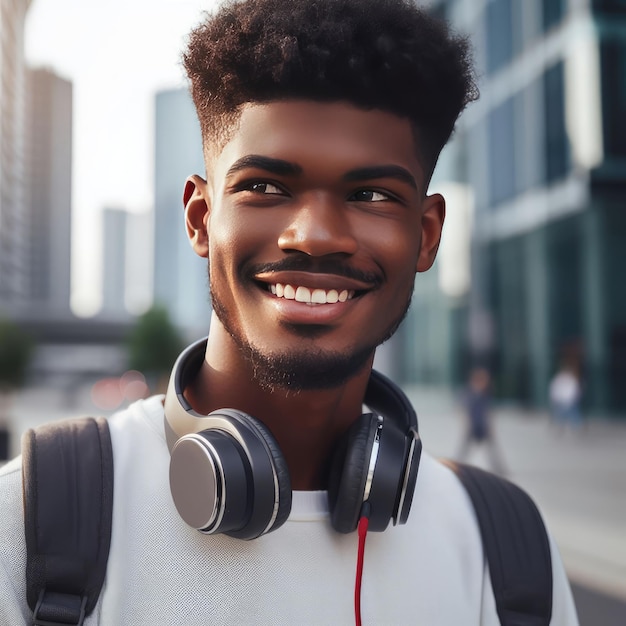 persona escuchando música con auriculares