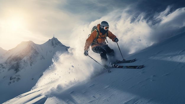 Una persona esquiando en la nieve