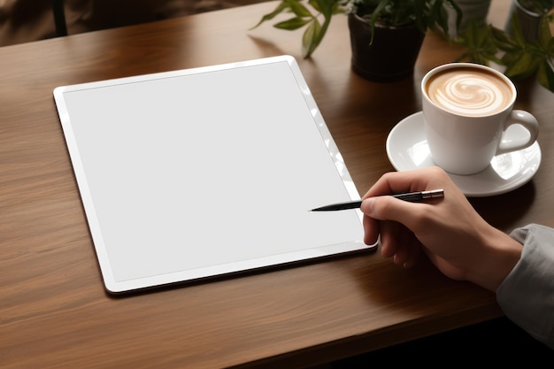 Una persona está dibujando una pantalla de maquillaje en blanco