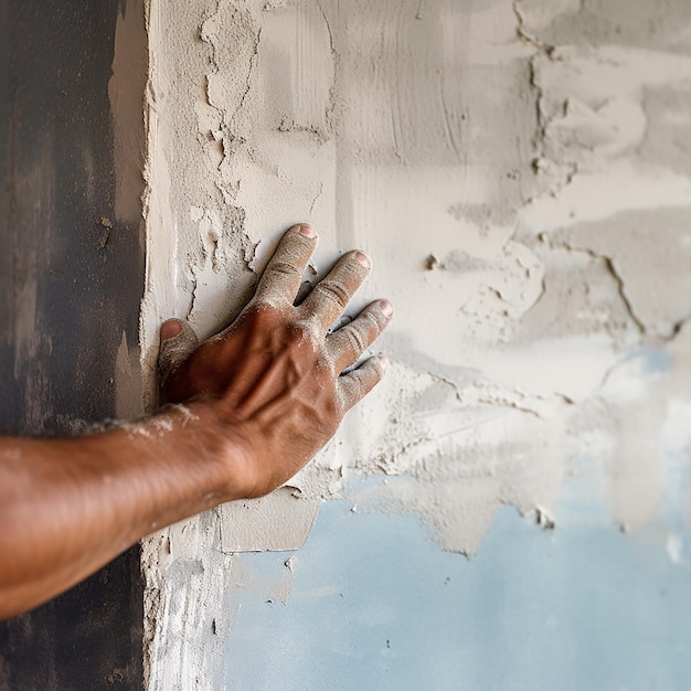 una persona está pintando una pared con pintura en ella