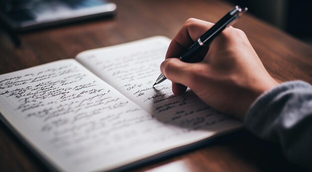 persona firmando un documento persona escribiendo en un cuaderno primer plano de la mano del hombre de negocios