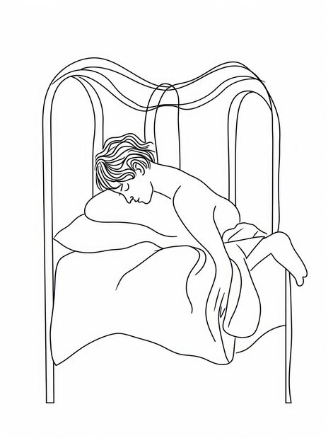 Foto persona con insomnio dando vueltas y vueltas en la cama ia generativa
