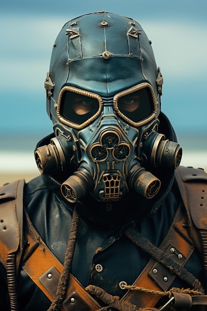 una persona con una máscara de gas