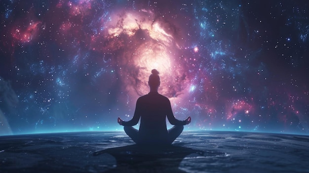 Persona mirando el cielo estrellado de la noche