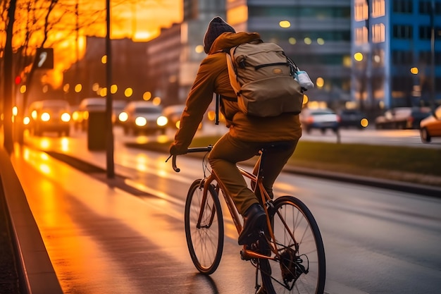 Una persona montando una bicicleta en una calle