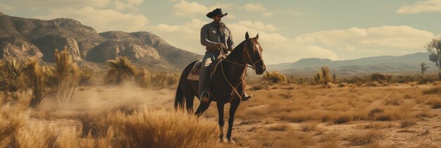 Una persona montando un caballo y usando un sombrero de vaquero