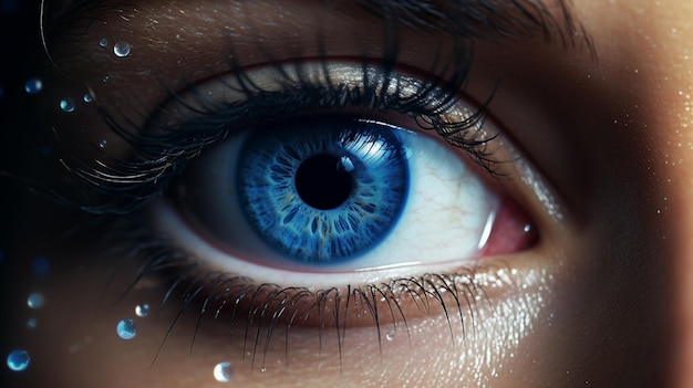 Foto en una persona ojo azul capturó la belleza