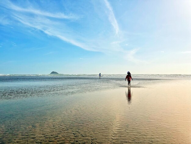 Persona paseando por la playa