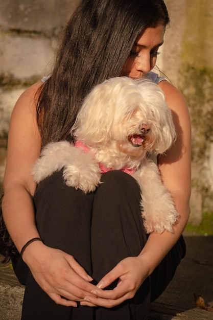 Foto persona con perro