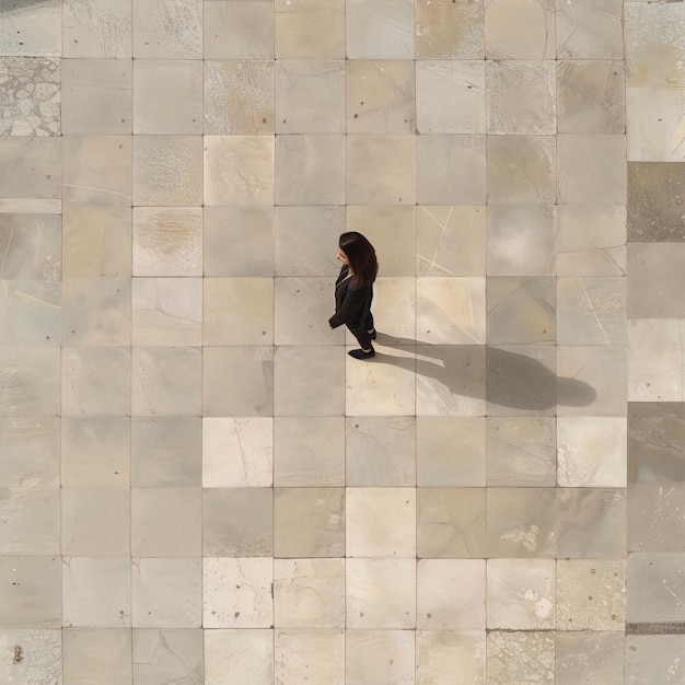 Foto una persona está de pie en una pared con una sombra en ella