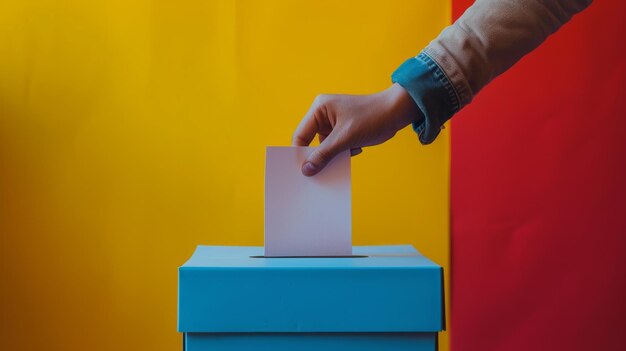 Persona que coloca el papel de votación en la urna