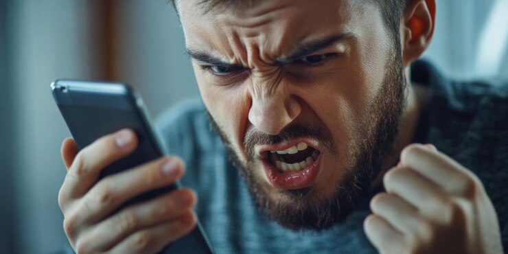 Una persona que examina su dispositivo móvil y posiblemente responde a un mensaje o notificación