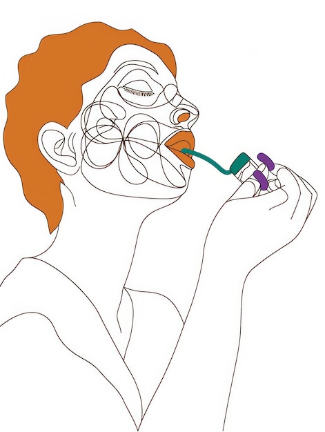Persona que experimenta un ataque de asma usando un inhalador IA generativa