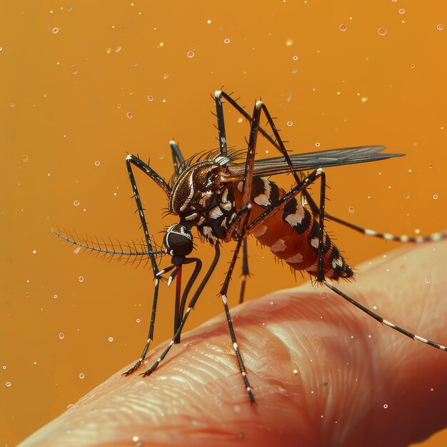 Foto persona que sostiene el mosquito de cerca aedes aegypti dengue malaria zika chikungunya fiebre amarela