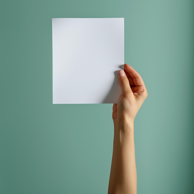 Foto una persona que sostiene una pieza blanca de papel que dice un en él