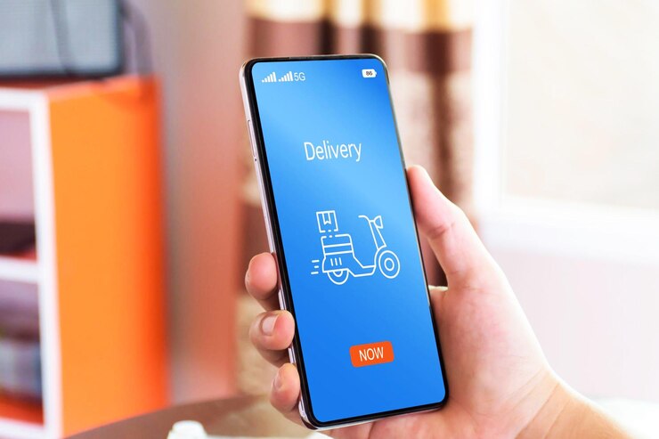 Foto persona que usa teléfonos inteligentes para transacciones en línea entrega compras en línea entrega rápida express