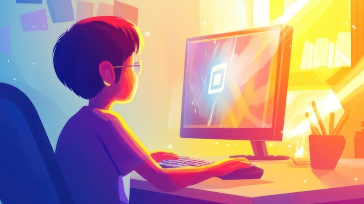 Foto persona que utiliza una computadora