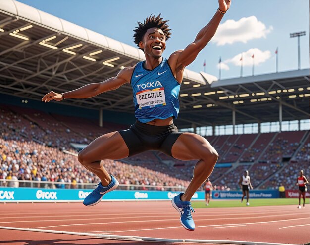 Foto persona en el salto de longitud masculino en el campeonato mundial de la iaaf