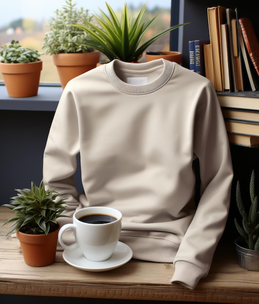 Foto persona sentada en la mesa con una taza de café