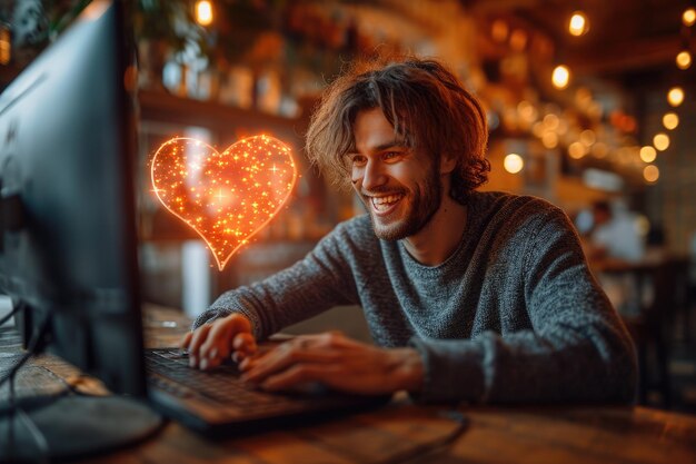 persona soltera utiliza el servicio de aplicación de citas en línea para chatear y la red web pragma