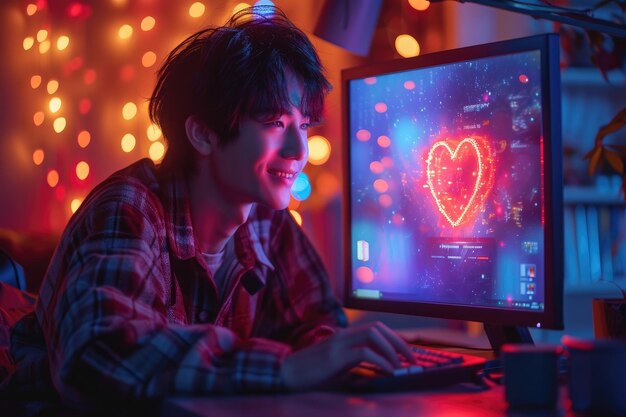 persona soltera utiliza el servicio de aplicación de citas en línea para chatear y la red web pragma