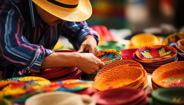 Foto persona con un sombrero de vaquero