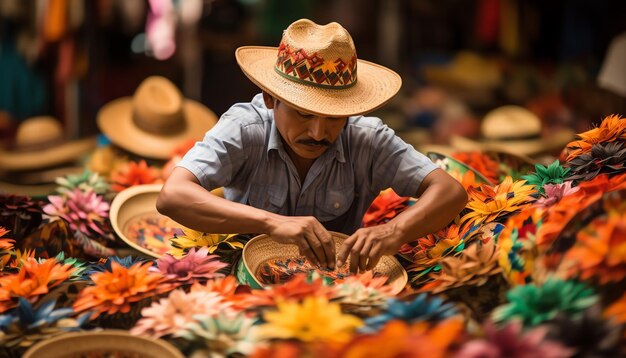 Foto persona con un sombrero de vaquero