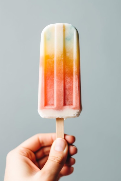 una persona sosteniendo un cono de helado con los colores de los colores del helado.