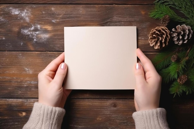 una persona sosteniendo un libro en blanco en sus manos