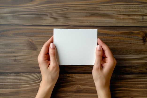 Foto una persona sosteniendo un pedazo de papel en sus manos