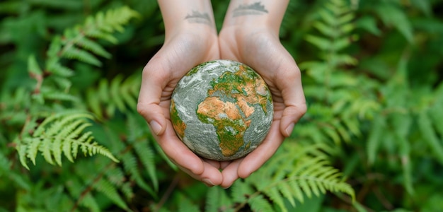 Foto una persona está sosteniendo un pequeño globo en su mano