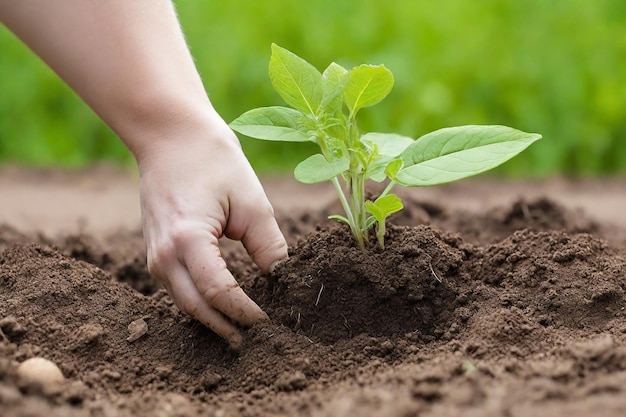 Una persona sosteniendo una planta en sus manos Día de la Tierra