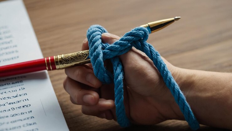 Foto una persona sosteniendo una pluma con una pluma en la mano