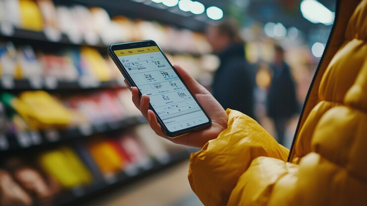 Foto una persona sosteniendo un teléfono con la palabra calculadora en él