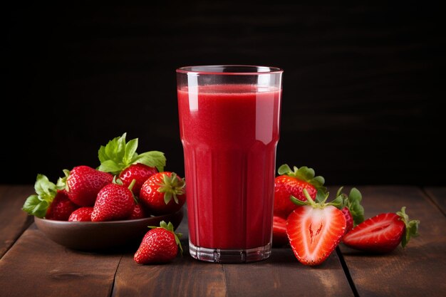 Una persona sosteniendo un vaso de jugo de fresa con una paja y una rebanada de lima