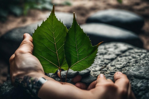 Foto una persona sostiene una hoja con la palabra en ella