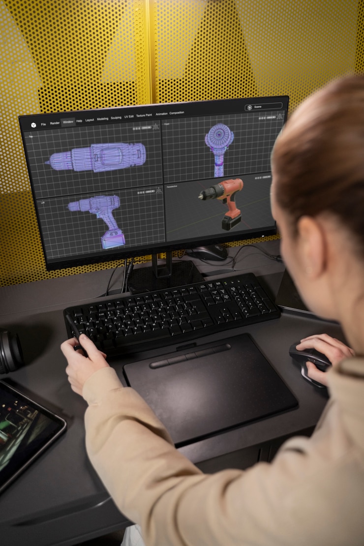 Foto persona trabajando en proyecto de animación.