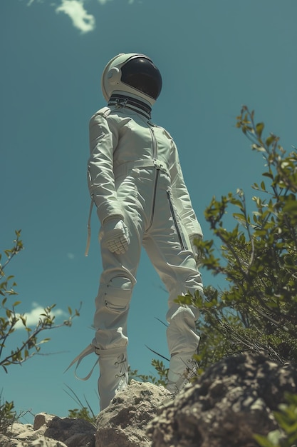 una persona con un traje blanco