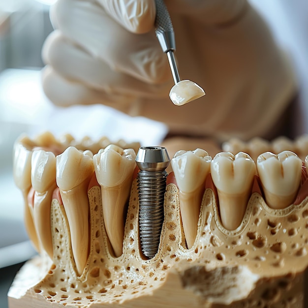 Foto una persona está usando un taladro para medir la pasta de dientes