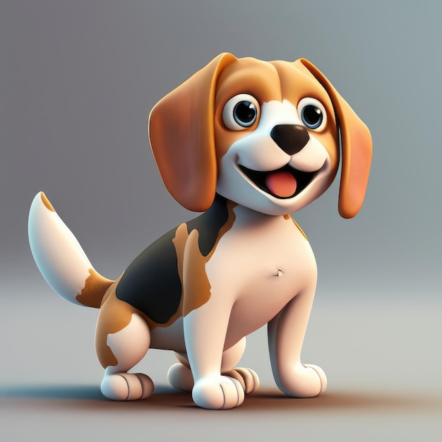 Personagem 3d Beagle fofo