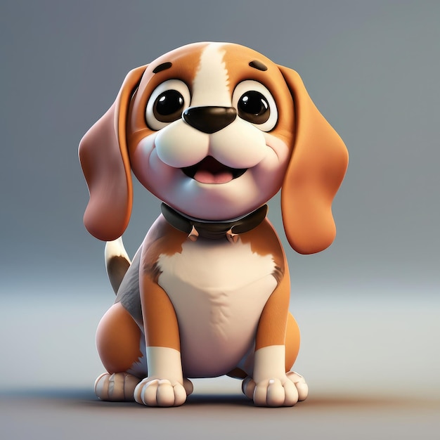 Personagem 3d Beagle fofo