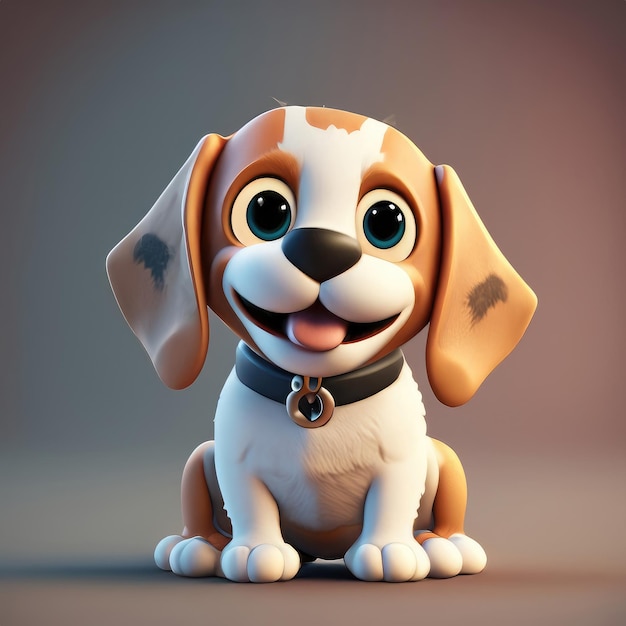 Personagem 3d Beagle fofo