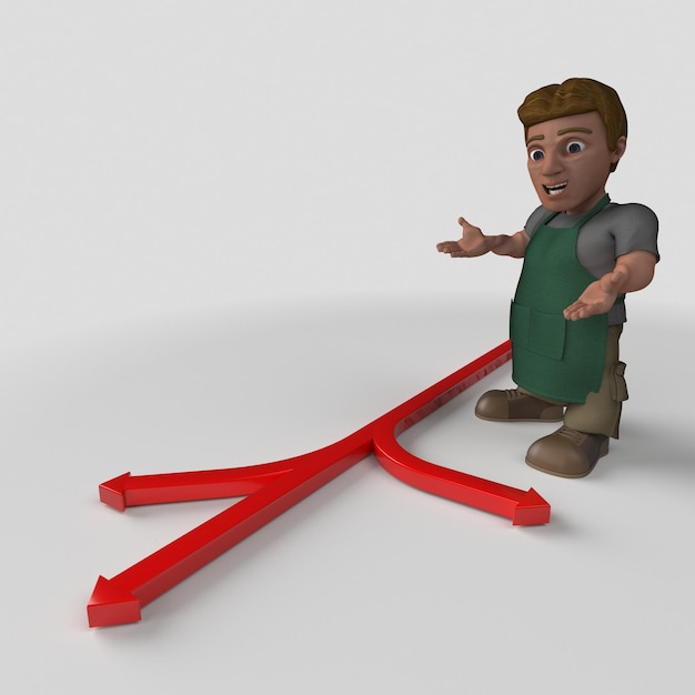 Foto personagem 3d cartoon shop keeper