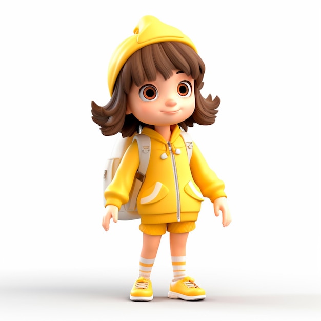 Personagem 3D de uma linda garota para a campanha de setembro amarelo