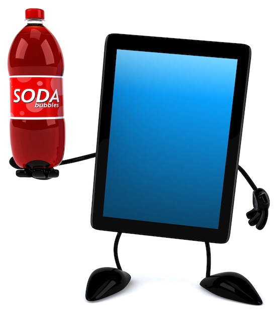 Personagem 3d divertido para tablet