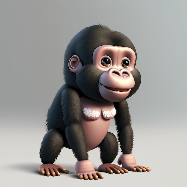 Personagem 3d gorila fofo