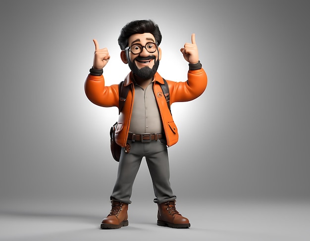 Foto personagem 3d multitasker moderno