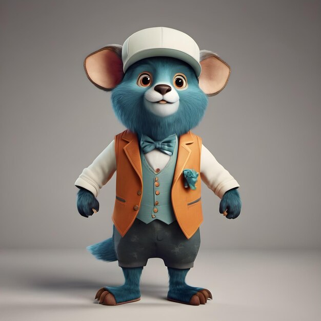 Personagem animal antropomórfico Rato bonito de roupa