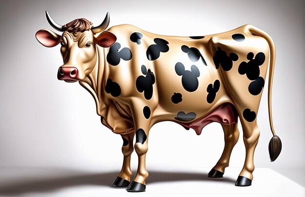 Personagem antropomórfico de vaca isolado no fundo