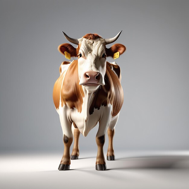 Foto personagem antropomórfico de vaca isolado no fundo